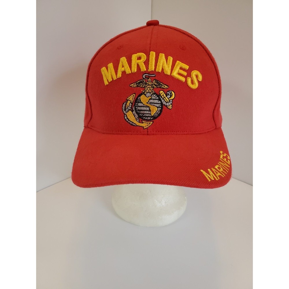 USMC Marines Corp Embroidered Script Patch Hook Loop Ball Cap Veteran Military